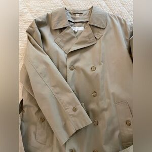 PERRY ELLIS Vintage 80’s 1 1/2 Breasted Trench Coat with Zip Out Lining Size 40